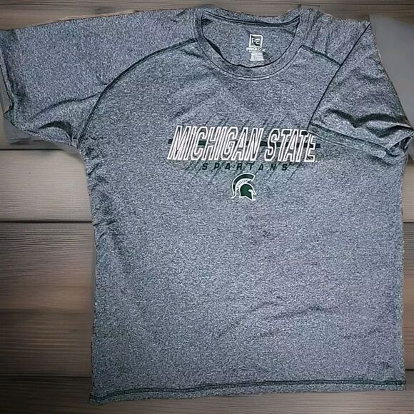 Men's Michigan State Spartans Crew Neck SS Heather Gray Tee Shirt XL - Picture 1 of 6
